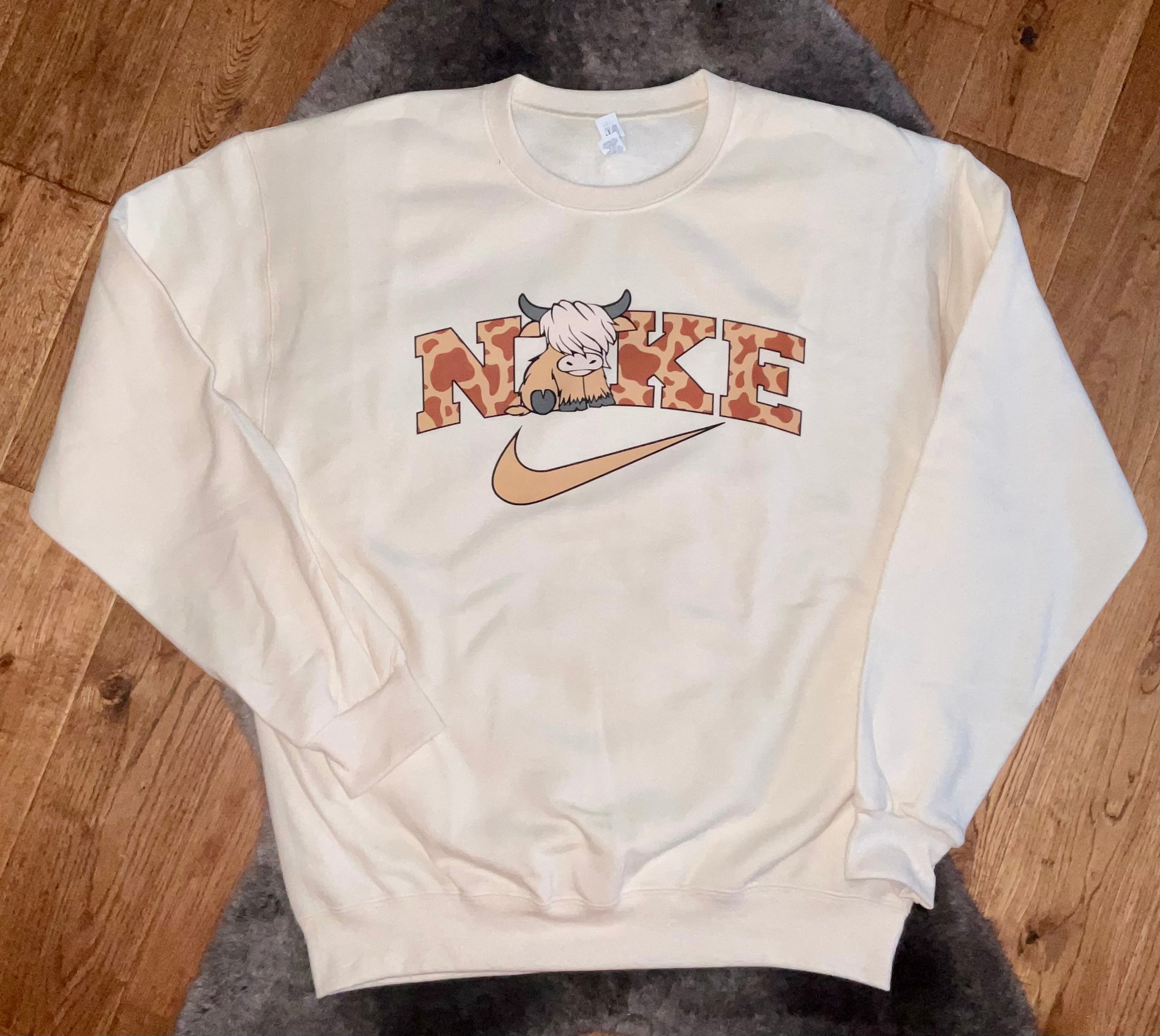 Cow print nike sweatshirt online